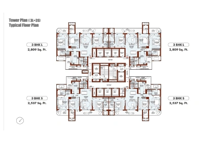 3 BHK S 2537 SQFT